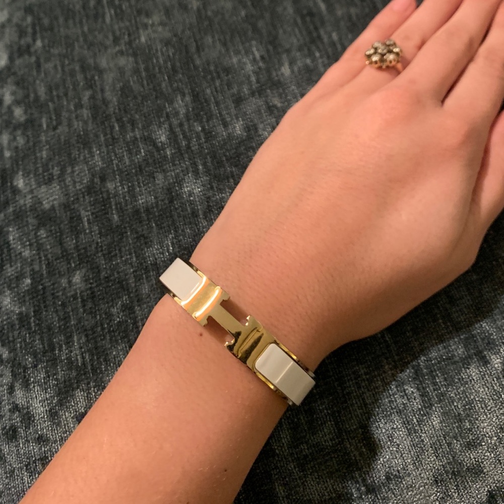 Hermès White/Gold Bracelet (Real - Made in France)